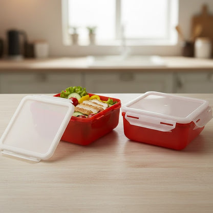 2Pcs Twin Storage Containers – Airtight & Fresh Keeping, Kitchen Accessories