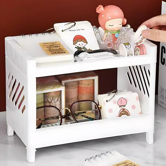 2 Layers Plastic Desktop Storage Rack