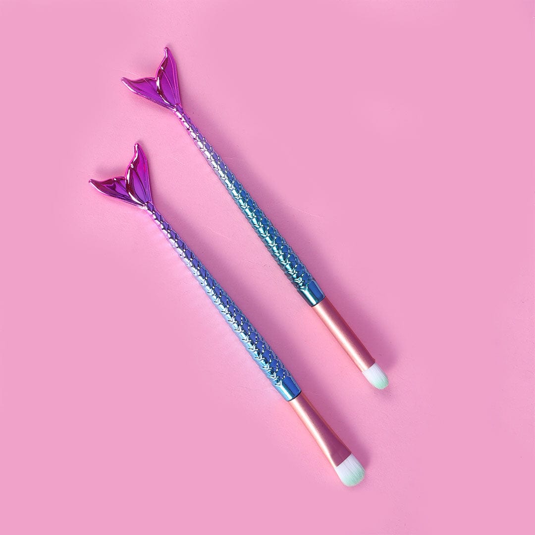 2 Piece Mermaid Beauty Brush Set – Blending & Powder Makeup Brushes