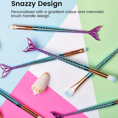 2 Piece Mermaid Beauty Brush Set – Blending & Powder Makeup Brushes