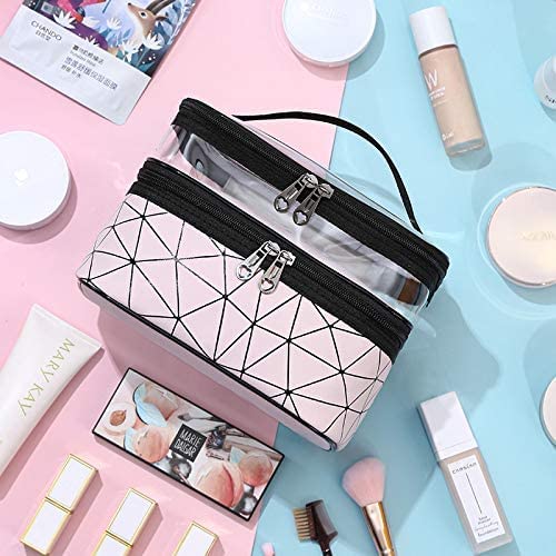 2 Section Transparent Cosmetic Pouch