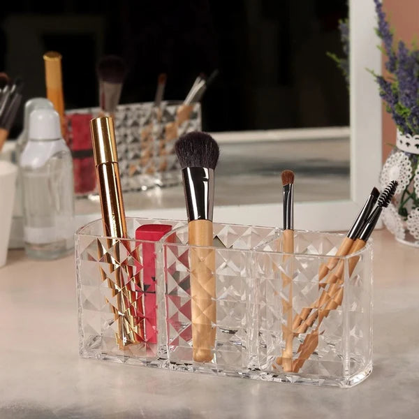 3-Tier Style Acrylic Brush Organizer – Compact Makeup Storage Holder