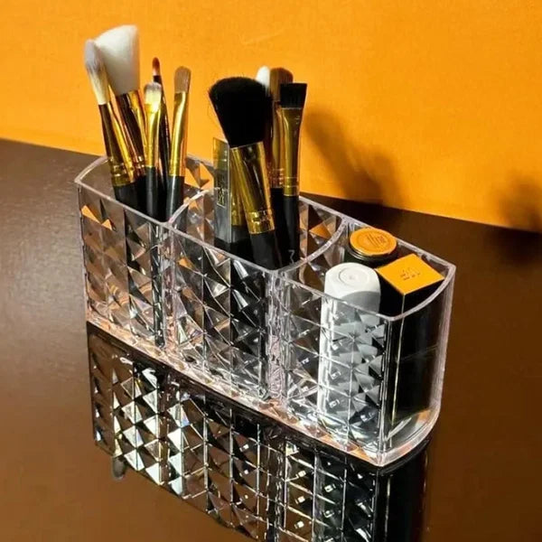 3-Tier Style Acrylic Brush Organizer – Compact Makeup Storage Holder