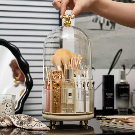 360° Rotating Beauty Organizer, Cosmetic Brush & Tool Storage Box