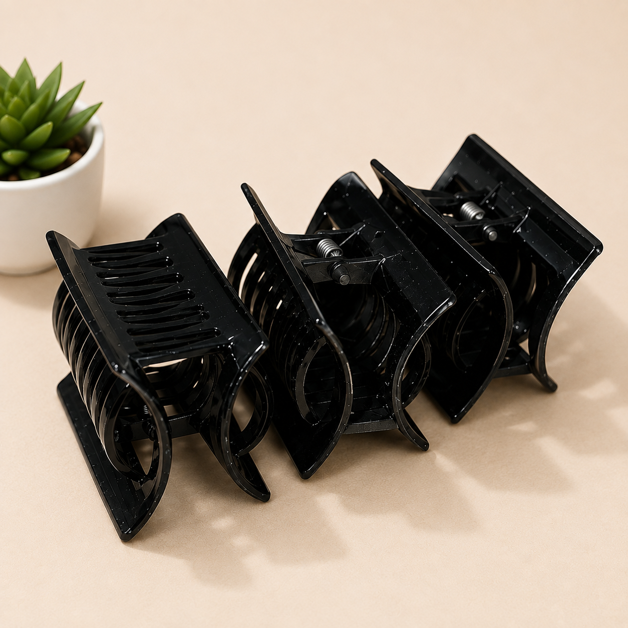 3Pcs Black Strong Hold Hair Clips Comfortable For All Hair Types