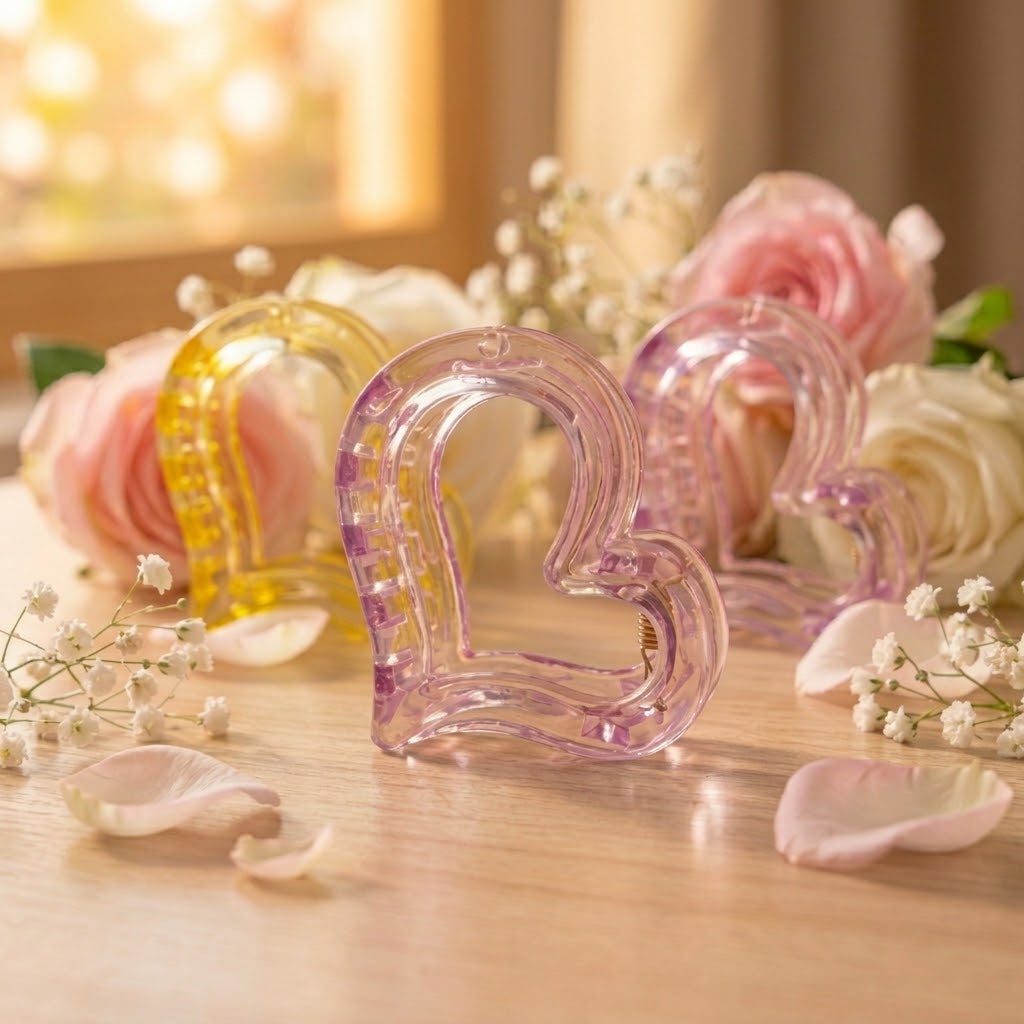 3Pcs Heart Shaped Hair Clutcher Claw Clip