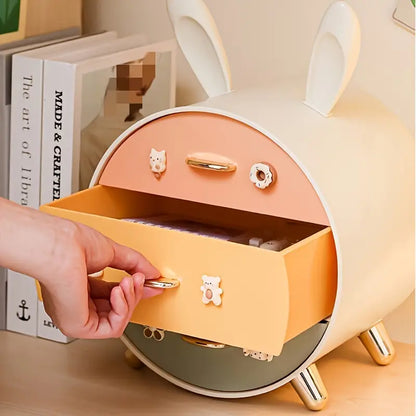 3 Drawer Round Cosmetic Organizer, Home and Living 