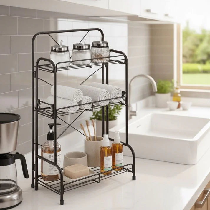 Foldable Multi-Layer Storage Shelf
