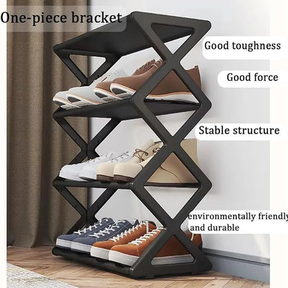 4-Layer Footwear Storage Rack – Durable X-Shape Shoe Organizer