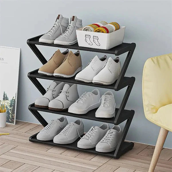 4-Layer Footwear Storage Rack – Durable X-Shape Shoe Organizer