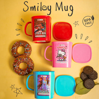 1 Pcs Cute Smiley Mug With Lid