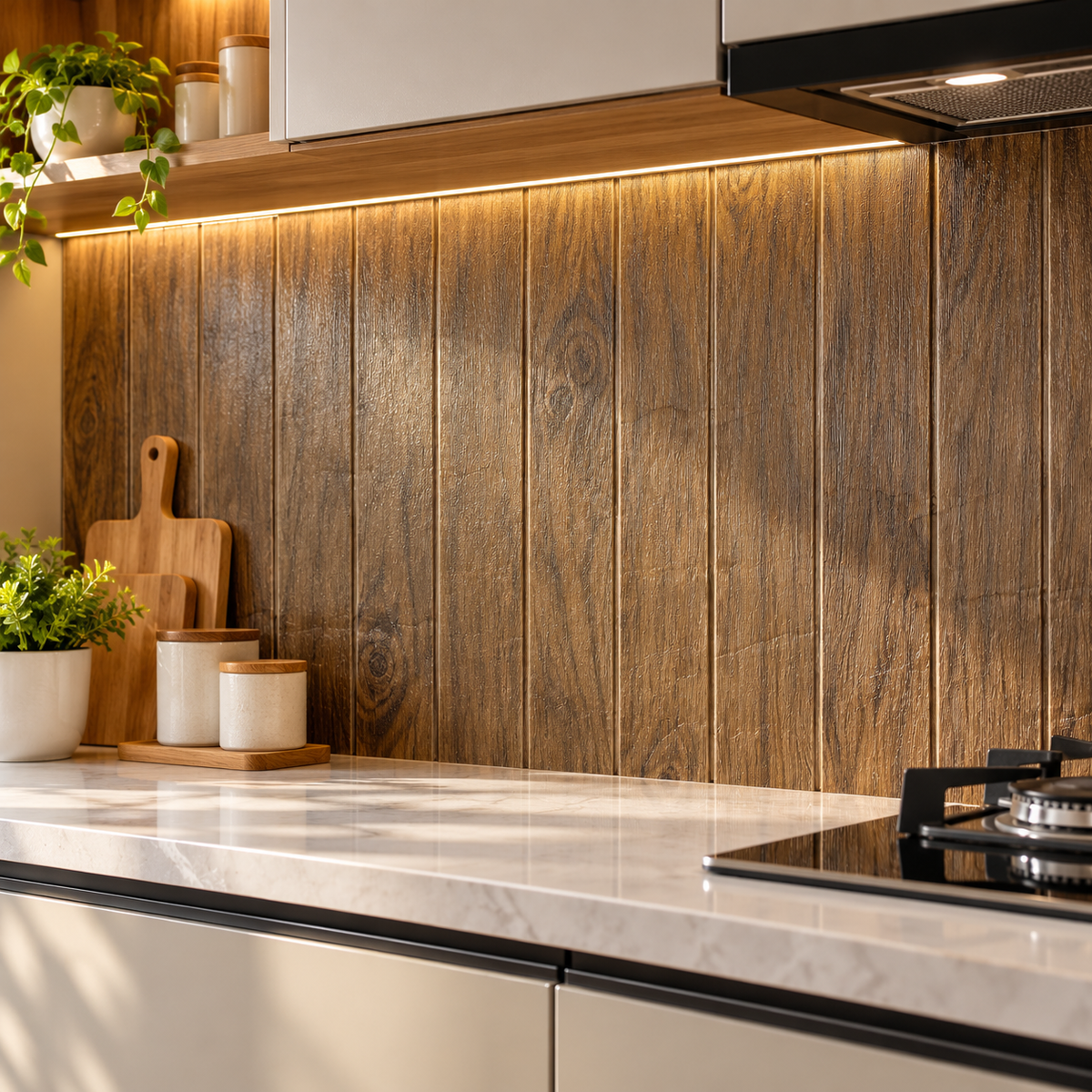 Dark Wood Panel Wallpaper Rustic Wall Decoration Sheet (70x77cm)