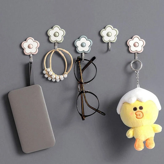 5-Piece Flower Wall Hook Set