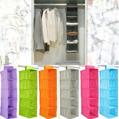 5 Shelf Hanging Closet Organizer Space Saver