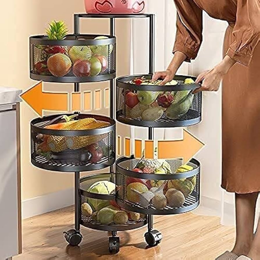 5 Layer Round Shape Kitchen Rack
