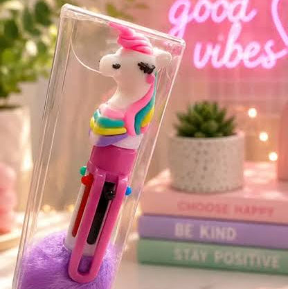 6-Color Unicorn Ballpoint Pen – Fun School & Office Stationery