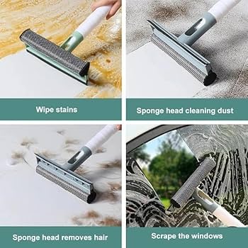 Window Cleaning Wiper With Scrubber & Squeegee