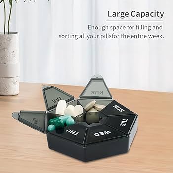 Pill Dispenser With 7 Compartments