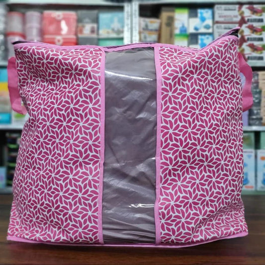 Multi-Purpose Pink Printed Storage Organizer Bag