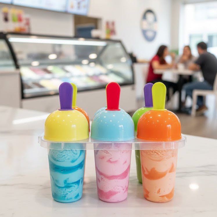 6 Slot Popsicle Mold Tray – Durable & Easy to Clean, Kitchen Accessories 