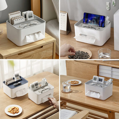 Tissue Storage Box With Remote Holder