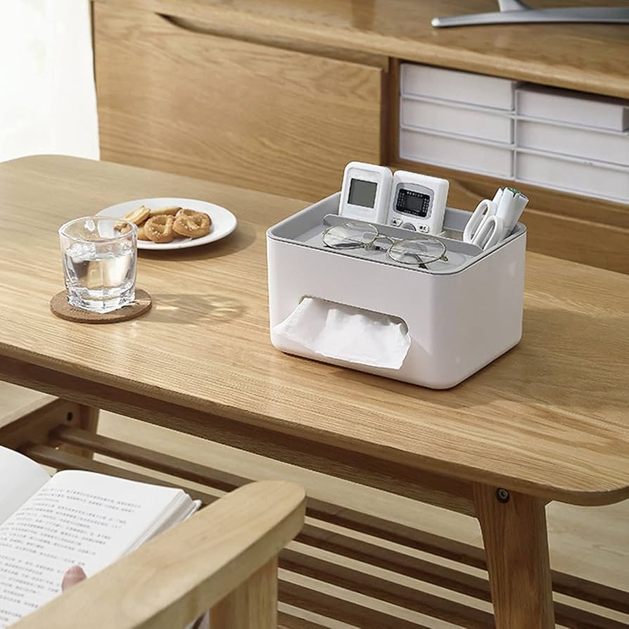 Tissue Storage Box With Remote Holder