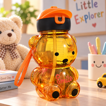 750ml Cartoon Sipper Bottle – Reusable Kids Water Bottle with Carry Strap