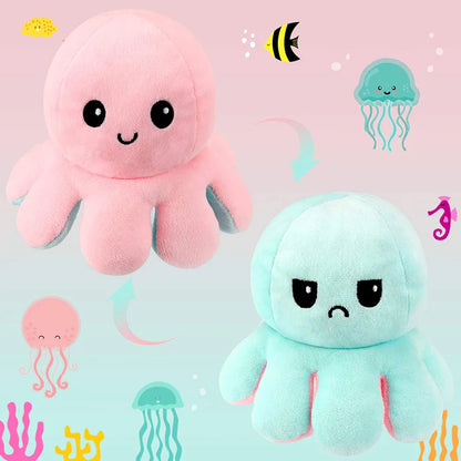 Dual Sided Octopus Plush Toy