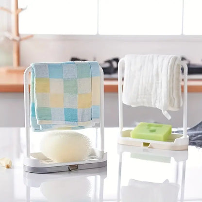 Dish Sponge Rack with Towel Bar