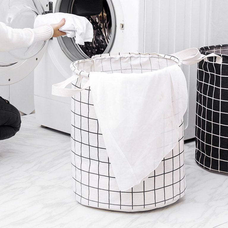 Folding Fabric Laundry Basket(Random Colour/Design)