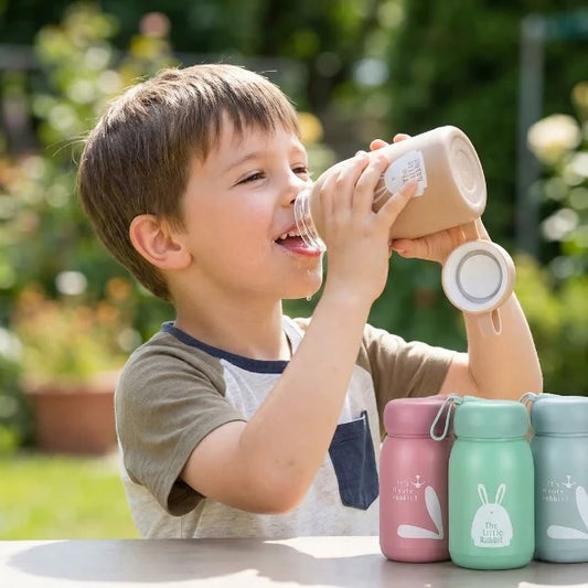 Mini 330ml Glass Vacuum Flask Cute Design Hot & Cold Bottle