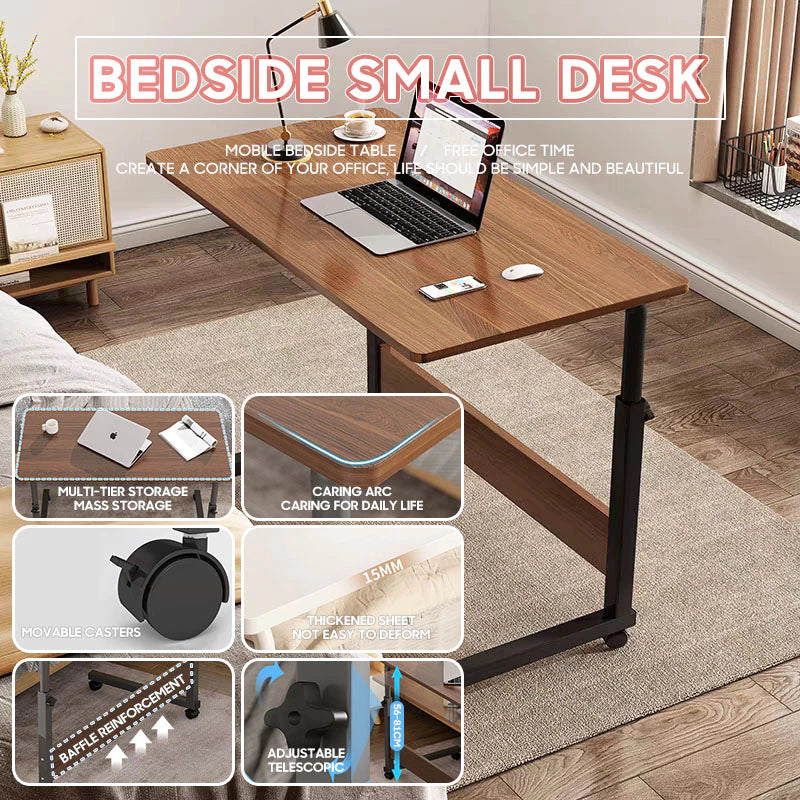Adjustable Bedside Table – Mobile Laptop Desk With Wheels