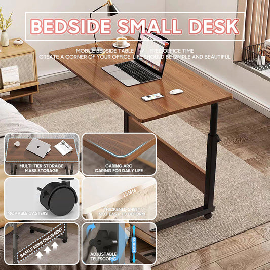 Adjustable Bedside Table – Mobile Laptop Desk With Wheels