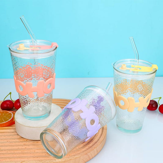 Aesthetic Clear Glass Tumbler for Coffee & Juice