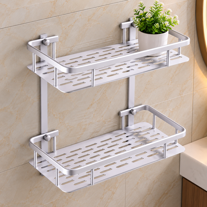 Aluminium Shower Shelf – 2-Tier Bathroom Storage Rack
