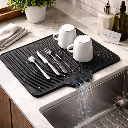 Anti-Slip Silicone Dish Drainer Mat, Kitchen Counter Drying Pad