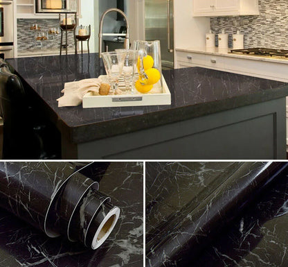 Black Marble Paper Sticker