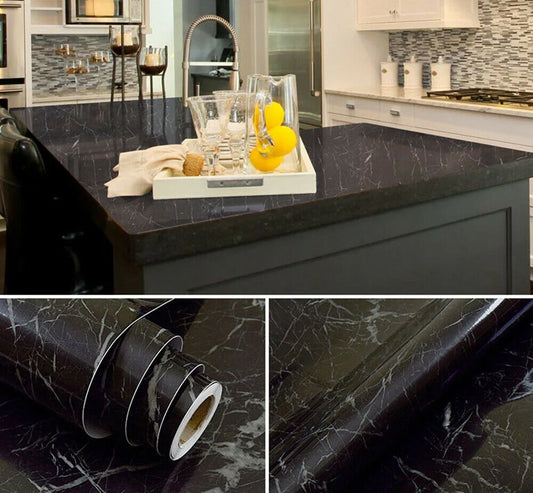 Black Marble Paper Sticker