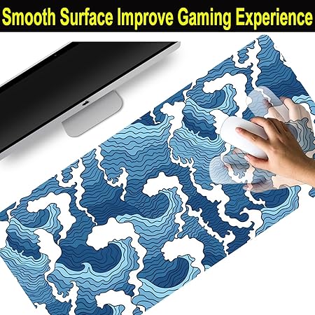  Blue Waves Desk Mat, Home and Living