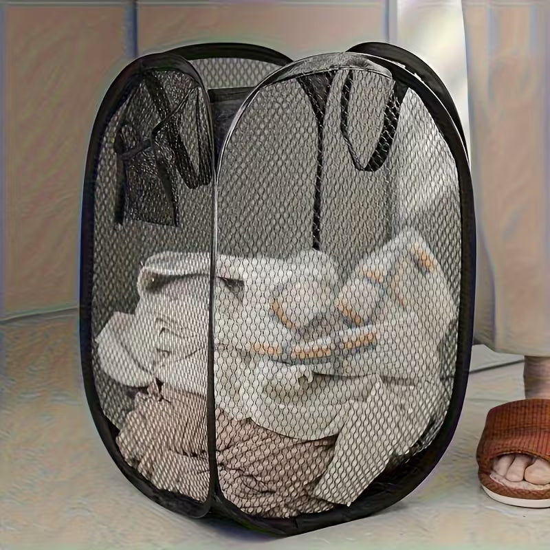 Breathable Mesh Foldable Laundry Basket For Home & Travel
