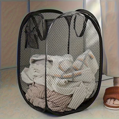 Breathable Mesh Foldable Laundry Basket For Home & Travel