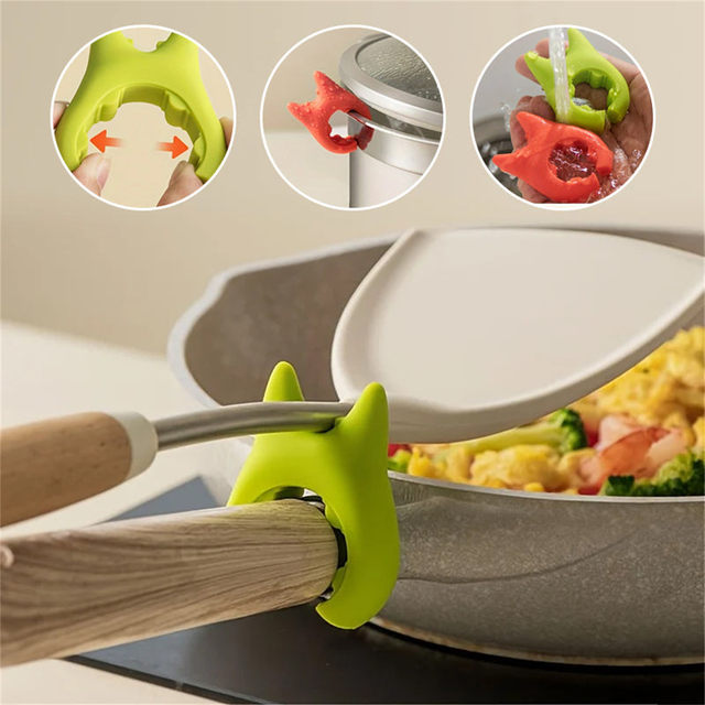 Cat-Shaped Silicone Pot Handle Grip – Kitchen Handle Holder
