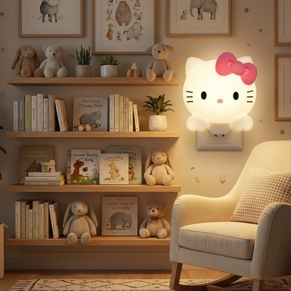 Cat Shape LED Night Light – Plug-In Socket, Home and Living 