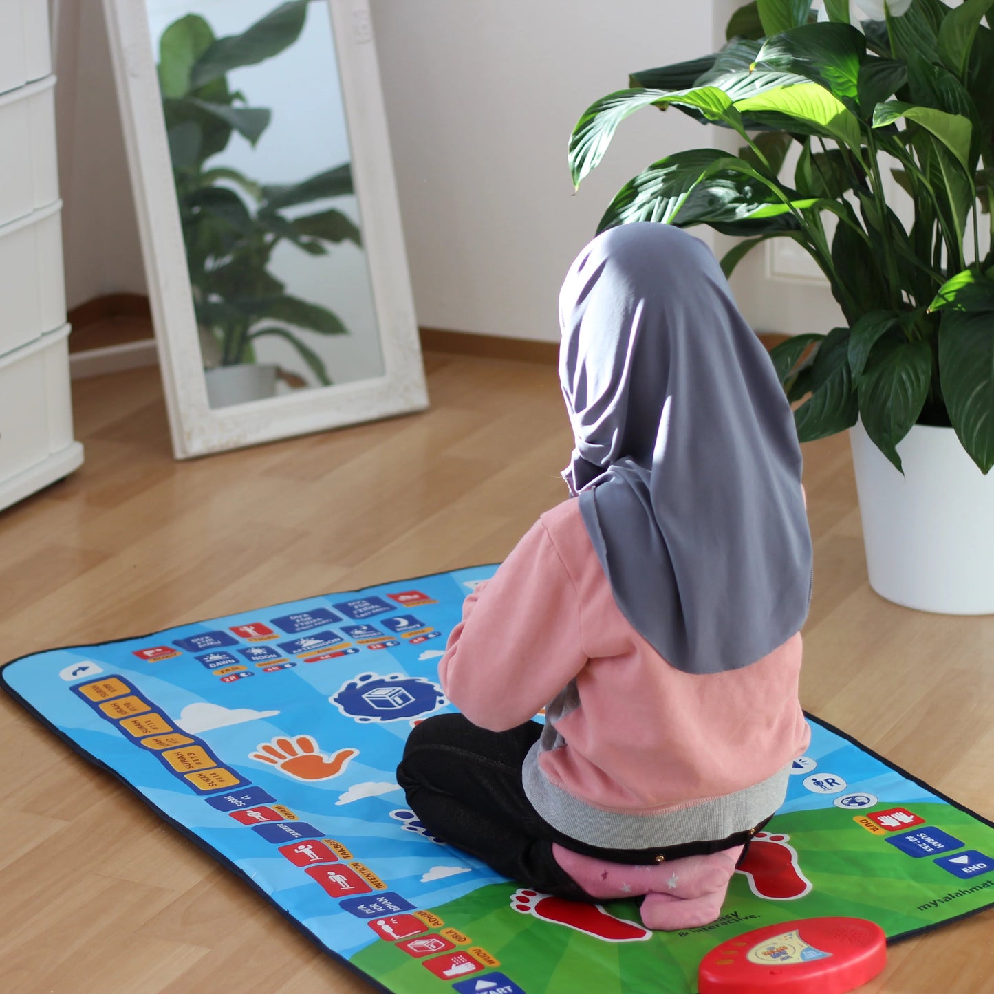 Children’s Islamic Prayer Mat – Educational Salah Learning Mat for Kids