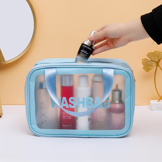 3Pcs Clear PVC Makeup Organizer Pouch Set