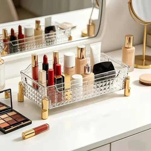 Clear Cosmetic Organizer Tray – Stylish Vanity Storage
