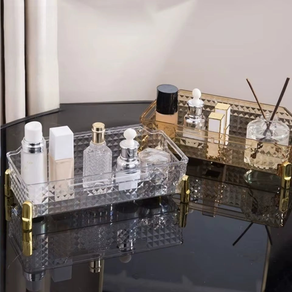 Clear Cosmetic Organizer Tray – Stylish Vanity Storage