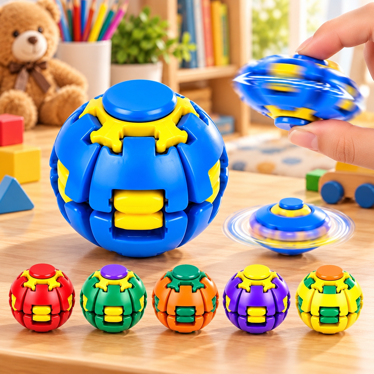 Colorful Fidget Spinner Ball – Fun Handheld Play Toy for Kids