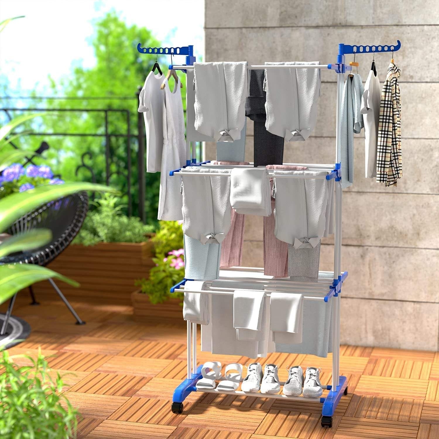 Compact 3 Tier Laundry Drying Rack Stand