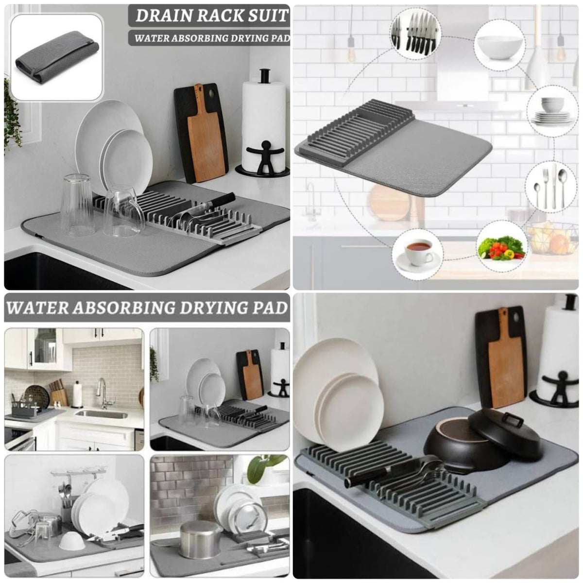 Compact Dish Drying Mat – Space-Saving Kitchen Accessory